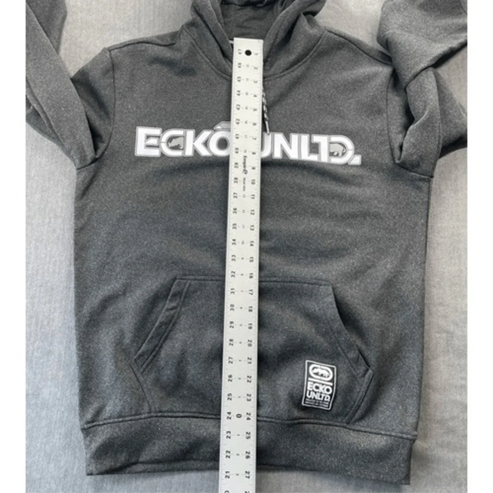 Ecko Unlimited Pullover Hoodie Sweatshirt Mens M Gray Y2K Streetwear Hip Hop - Picture 8 of 9